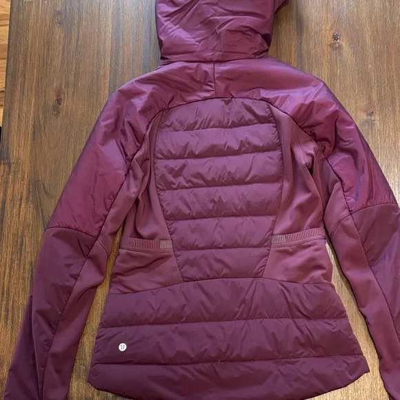 Lululemon Athletica Maroon Hooded Puffer Jacket - Picture 6 of 9